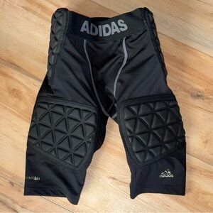 Adidas Black Padded Athletic Shorts Football Pants Boys Youth Medium